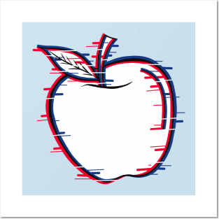 Glitched effect on an apple Posters and Art